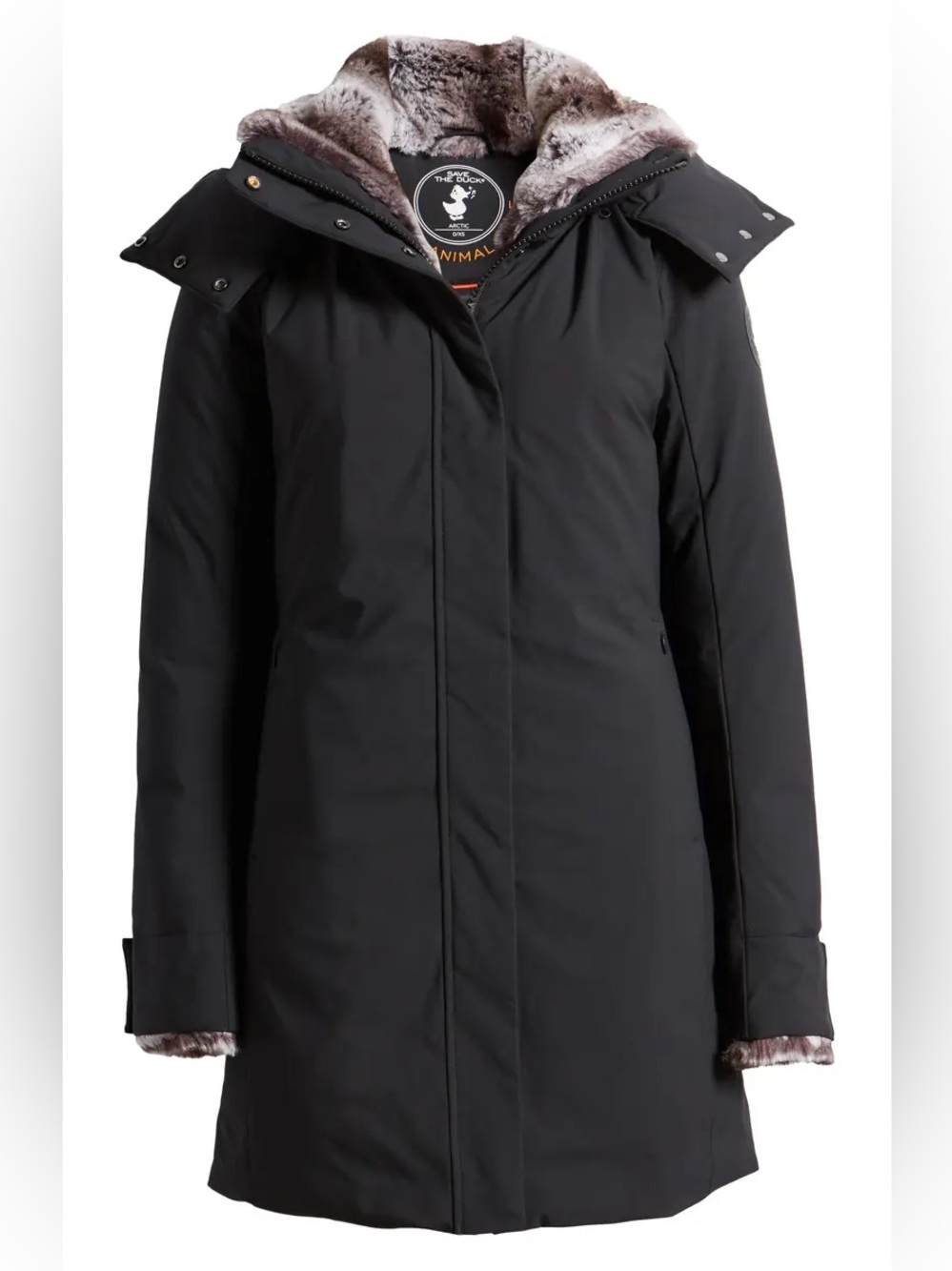 Save The Duck NWOT Samantha Hooded Long Coat Sz 4, Large